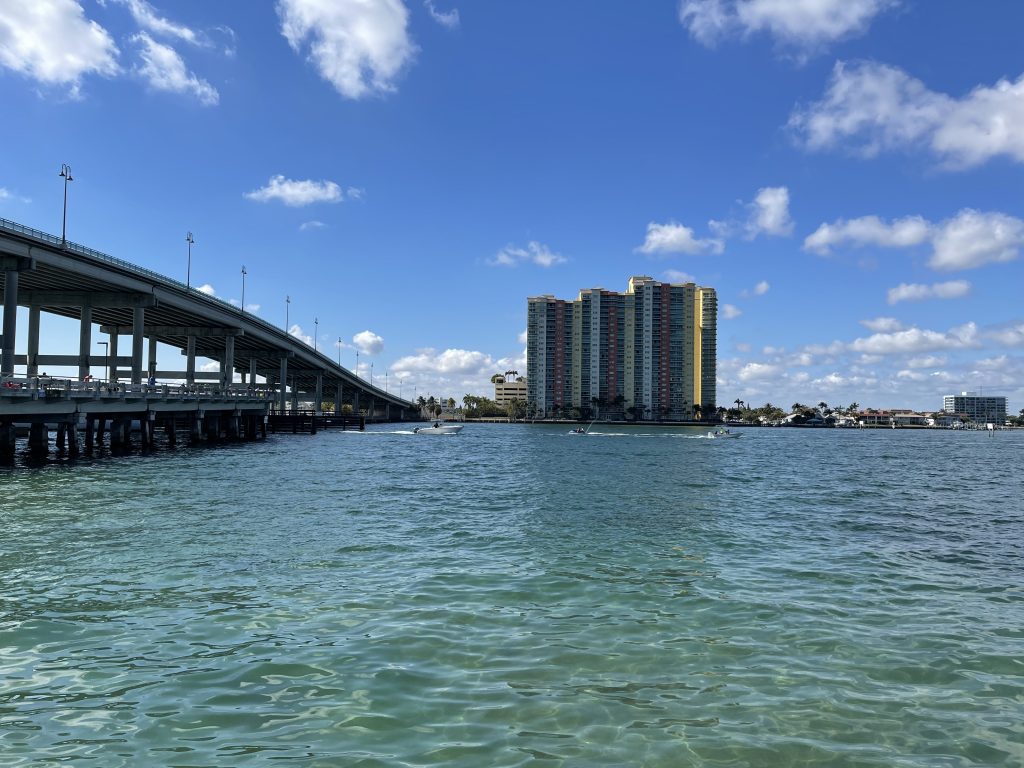 The Blue Heron Bridge in Rivera Beach, FL - US. 